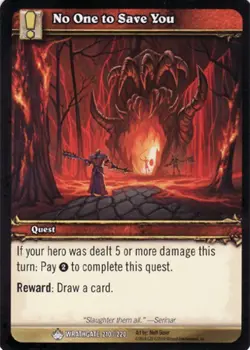 Moderate Play WoW TCG No One to Save You Wrathgate World of Warcraft - Image 1