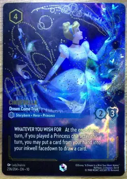 Disney Lorcana Whispers in the Well Cinderella Dream Come True Enchanted 236/204 - Image 1