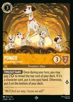 Pongo-Determined Father 2/204 Fabled COLD FOIL Disney Lorcana - Image 1