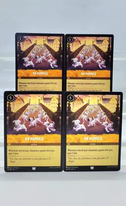 Disney Lorcana 99 Puppies 24/204 4 Cards Playset Into the Inklands - Image 1