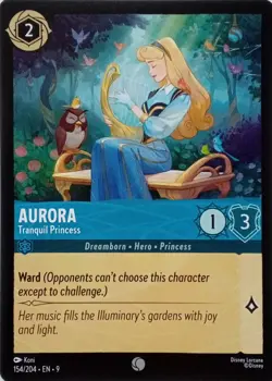 154/204 AURORA TRANQUIL PRINCESS EN9 COMMON DISNEY LORCANA CARD - Image 1