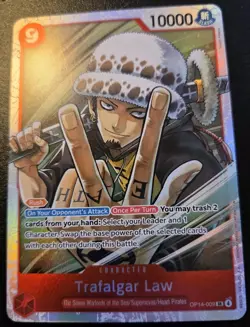 Trafalgar Law OP14-009 Foil Super Rare The Azure Sea's Seven One Piece Card Game - Image 1