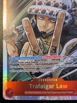 Trafalgar Law OP14-009 Foil Super Rare The Azure Sea's Seven One Piece Card Game - Image 4