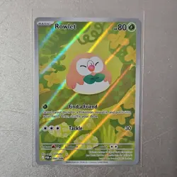 Pokemon Rowlet 090/088 POR Foil Holo 80 HP TCG Card - Image 1
