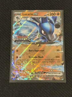 Pokemon Lucario EX 051/131 Prismatic Evolutions Promo Holo Stamped Card - Image 1