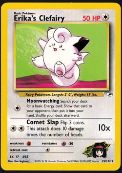 Erika's Clefairy 25/132 Gym Heroes 2000 Pokemon TCG Card NM - Image 1