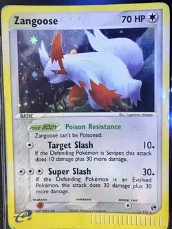 Pokemon TCG English Zangoose Holo Ereader Rare Sandstorm Card 14/100 Hp-DMG - Image 1
