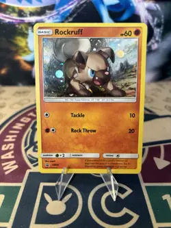 Rockruff SM06 Sun & Moon Black Star Promo Holo Pokemon Card - Image 1