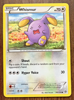 Whismur 105/135 - 2012 Pokemon Plasma Storm Common Card - CLEAN NM - Image 1