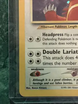 Pokemon TCG Ursaring Neo Discovery 15/75 Holo Unlimited Rare Card SWIRL - Image 4