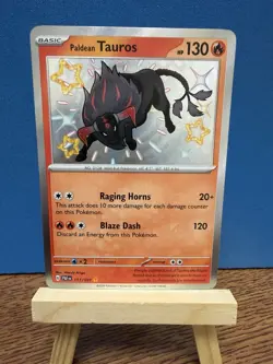 Pokemon TCG Paldean Tauros 111/92 Paldean Fates Shiny Rare Holo Card S&V - Image 1