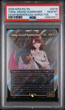 2025 MTG Yuna Grand Summoner Final Fantasy Borderless Surge Foil #0216 PSA 10 - Image 1