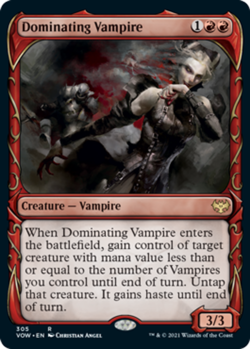 x1 Dominating Vampire - Foil - Showcase R MTG Innistrad: Crimson Vow M/NM, Engli - Image 1