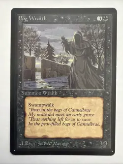 Bog Wraith Limited Edition BETA MTG Magic The Gathering LP Vintage 1993 - Image 1