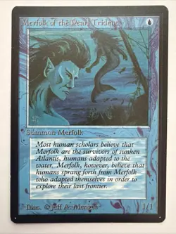 Merfolk of the Pearl Trident Beta MTG Magic The Gathering LP Vintage 1993 - Image 1