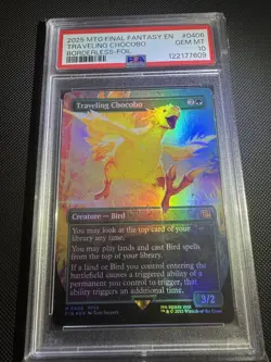 2025 MTG FINAL FANTASY BORDERLESS-FOIL #0406 TRAVELING CHOCOBO PSA 10 GEM 💎 - Image 1