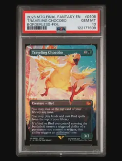 2025 MTG FINAL FANTASY BORDERLESS-FOIL #0406 TRAVELING CHOCOBO PSA 10 GEM 💎 - Image 2
