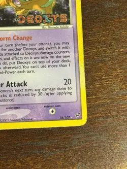 Deoxys 18/107 Defense Forme EX Deoxys Pokemon Card Reverse Holo Foil Rare LP-/MP - Image 4