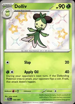 Dolliv 103/091 Paldean Fates Shiny Rare NM Pokemon TCG - Image 1