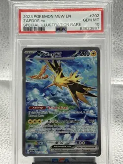 Pokemon Zapdos EX SIR Scarlet & Violet 151 PSA 10 + Zard & Reshiram PSA 9 - Image 1