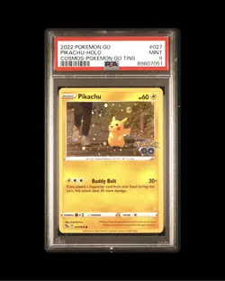 🌀 Pokemon PGO 027/078 & SWSH234 - Cosmos Pikachu Tin Set - PSA 9 - Swirl 🌀 - Image 2