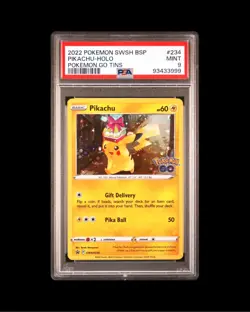 🌀 Pokemon PGO 027/078 & SWSH234 - Cosmos Pikachu Tin Set - PSA 9 - Swirl 🌀 - Image 5