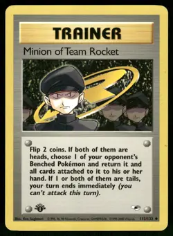 Minion of Team Rocket 113/132 Uncommon Gym Heroes Pokemon 1st Edition LP - Image 1