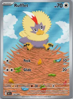 Rufflet 154/086 SV: Black Bolt Pokemon TCG Illustration Rare NM - Image 1