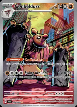 Conkeldurr 127/086 | Illustration Rare | Black Bolt | Pokemon TCG | NM - Image 1