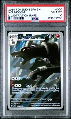 2024 POKEMON SFA EN-SHROUDED FABLE ILLUSTRATION RARE #066 HOUNDOOM PSA 10 - Image 1