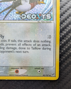 Taillow Deoxys 80/107 Reverse Holo Stamped Heavily Played 2005 Vintage Pokemon - Image 4