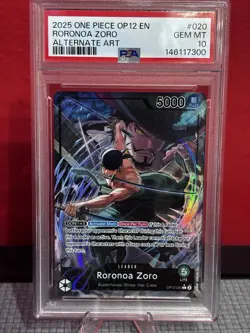 Roronoa Zoro 2025 One Piece OP12-020 Legacy of the Master PSA 10 Alternate Art - Image 1