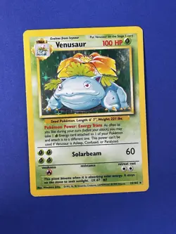 Pokemon TCG Venusaur Base Set Holo Unlimited Rare Card 15/102 1999 WOTC Vintage - Image 1