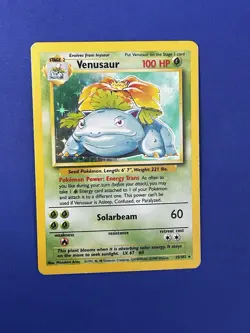Pokemon TCG Venusaur Base Set Holo Unlimited Rare Card 15/102 1999 WOTC Vintage - Image 2