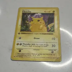 Pokemon Pikachu (Red Cheeks) Base Set Shadowless 1st Edition 58/102 Card 1999 - Image 1