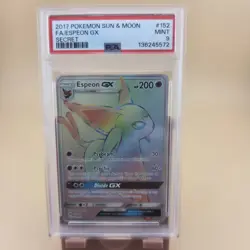 Espeon GX Rainbow Rare Holo Sun & Moon Card 152/149 PSA 9 Mint Pokemon TCG - Image 1
