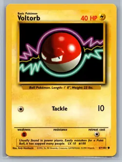 Voltorb Base Set #067/102 Common Pokemon Card - Image 1