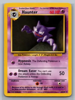 Haunter Base Set #029/102 Uncommon Pokemon Card - Image 1