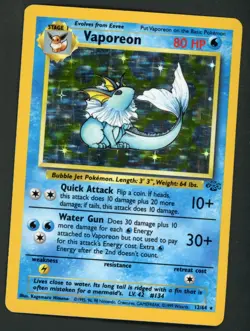 Vaporeon 12/64 Jungle Holo Unlimited Rare Pokemon Card LP - Image 1