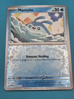 Mantyke - 039/182 - Common - Reverse Holo Destined Rivals Pokemon Card NM - Image 1