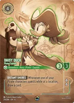 Lorcana Daisy Duck - Pirate Captain (Enchanted) NM Holofoil Azurite Sea - Image 1