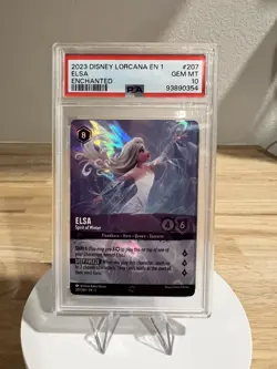 2023 DISNEY LORCANA THE FIRST CHAPTER ENCHANTED ELSA SPIRIT OF WINTER PSA 10 - Image 1