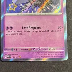 Houndstone 168/091 SV: Paldean Fates Shiny Rare Holo Pokemon TCG English - Image 3