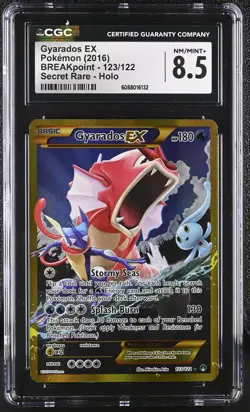 CGC 8.5 Gyarados EX 2016 BREAKpoint 123/122 Secret Rare Holo Pokemon Card - Image 1