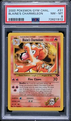 2000 POKEMON GYM CHALLENGE #31 BLAINE'S CHARMELEON PSA 8 - Image 1