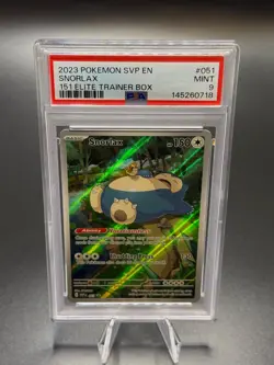 2023 POKEMON SVP EN-SV BLACK STAR PROMO 151 ELITE TRAINER BOX #051 SNORLAX PSA 9 - Image 1