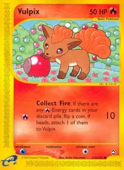 VULPIX 116 COMMON AQUAPOLIS POKEMON NM - Image 1