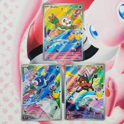 Rowlett 043 + Litten 044 + Popplio 045 - First Partner Pokemon Cards - #L167 - Image 1
