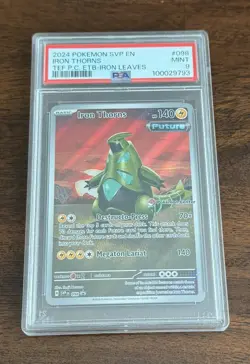 2024 POKEMON Center SV Black Star Promo #098 Iron Thorns PSA 9 - Image 1