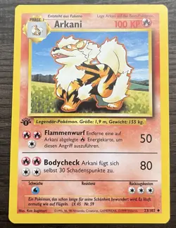 Arcanine 1st Edition GERMAN (Arkani) 23/102 Pokemon TCG WOTC MINT - Image 1